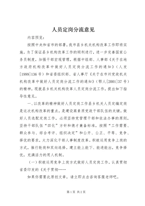 人员定岗分流意见.docx