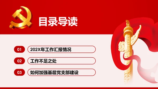 2020基层党支部党建工作汇报述职述廉报告PPT