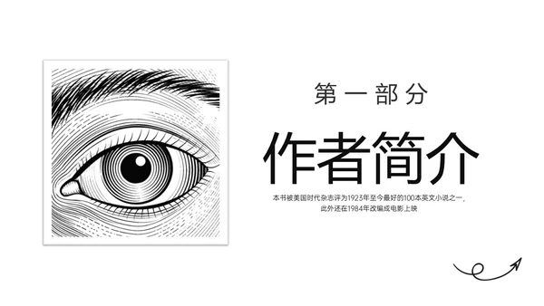 黑色手绘风读书分享1984PPT课件