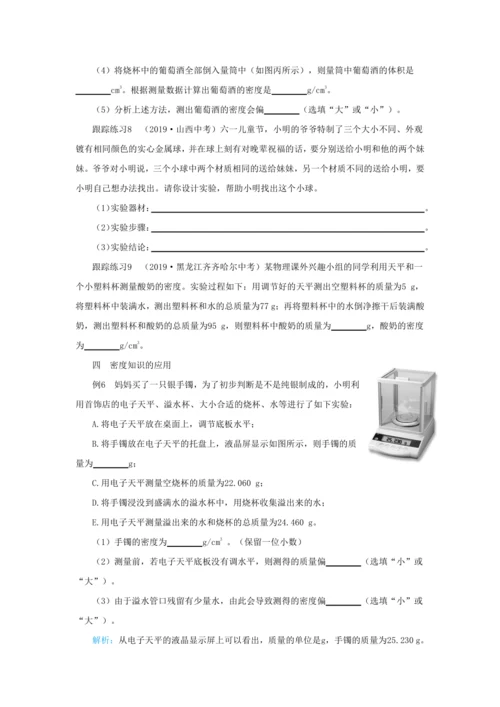【轻松备课】人教版物理八年级上 第六章 质量与密度 本章复习方案 教学详案