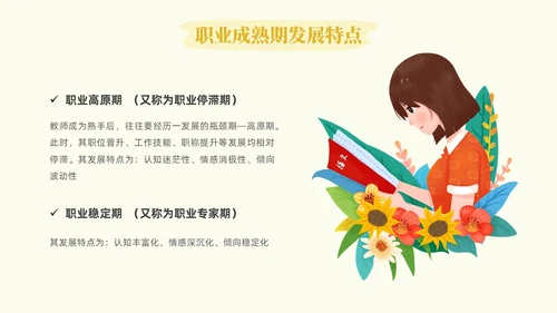 插画教师职业认同感教师培训心理学PPT模板