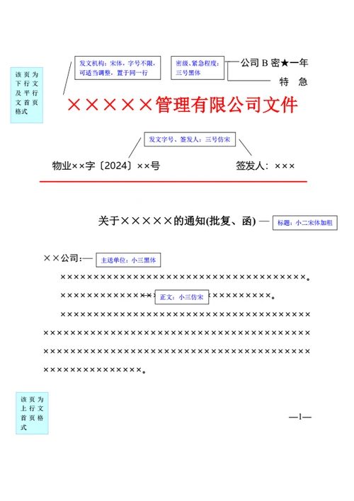 企业、公司红头文件公文格式