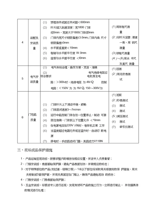 防火门施工组织设计方案