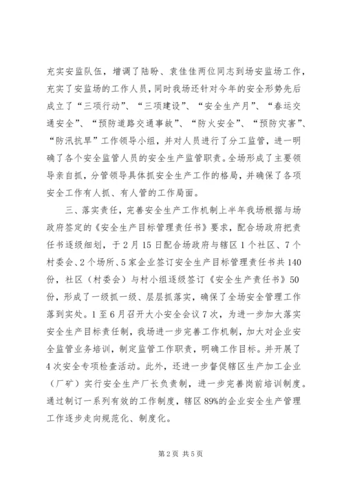 林场上半年安全生产工作总结及下半年工作计划.docx