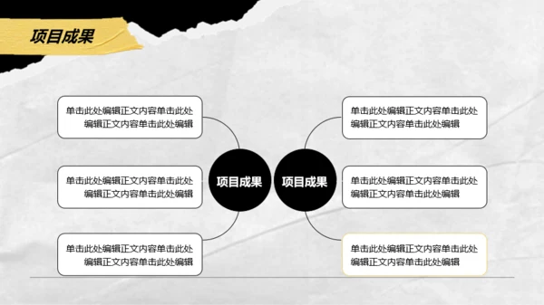 黄黑撕纸风工作总结汇报PPT模板