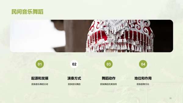 绿色现代苗族文化概览培训课件PPT模板