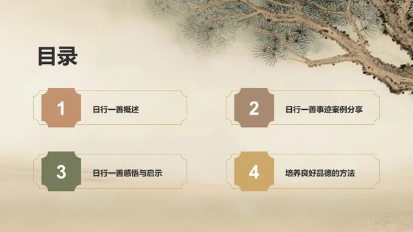 橙色复古风日行一善事迹分享与感悟PPT模板
