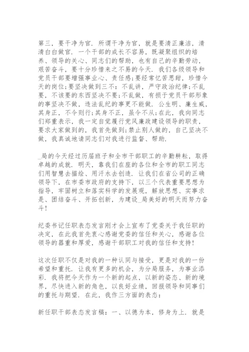 纪委书记任职表态发言.docx