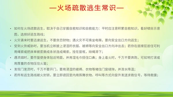 绿色简约做好夏季四防确保安全生产普及夏季四防知识培训PPT