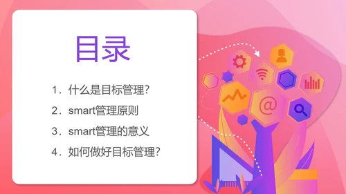 粉色扁平风管理目标培训能力PPT模板