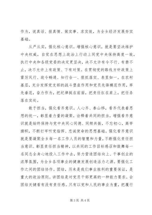 强化四个意识，严守党的政治纪律和政治规矩.docx