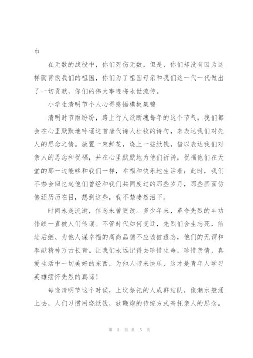 小学生清明节个人心得感悟模板集锦.docx