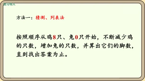 新人教版数学四年级下册9.1 鸡兔同笼课件