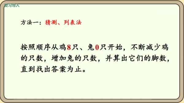 新人教版数学四年级下册9.1 鸡兔同笼课件