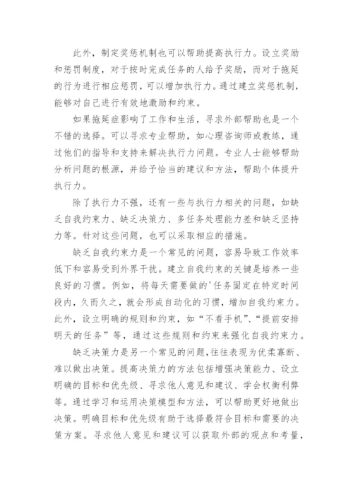 执行力不强存在的问题及整改措施.docx