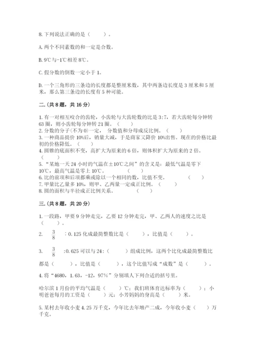 北师大版数学小升初模拟试卷精品（精选题）.docx