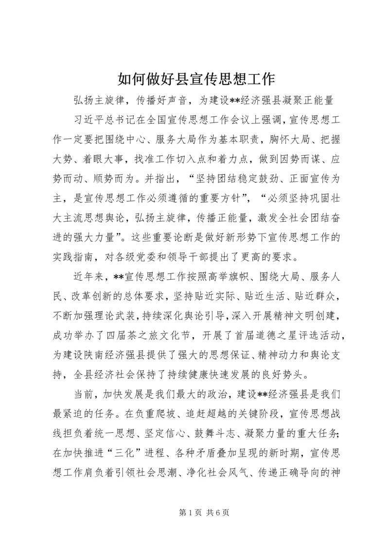 如何做好县宣传思想工作 (2).docx