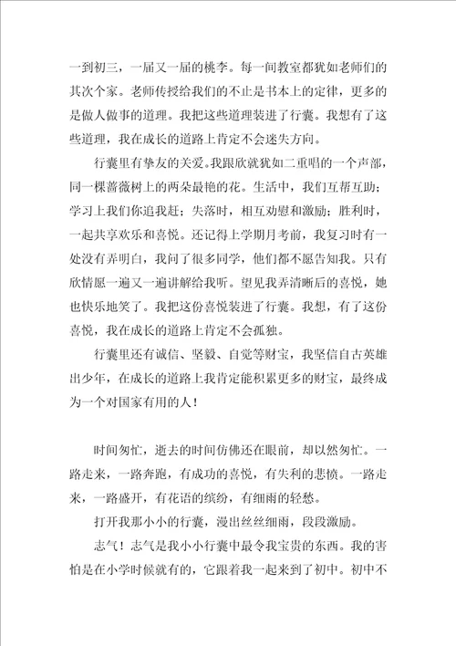 我的行囊作文