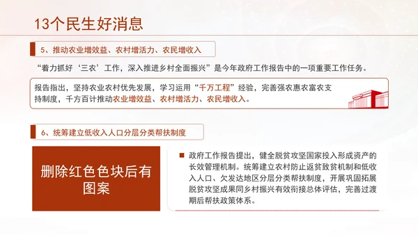 聚焦政府工作报告13个民生工作好消息PPT