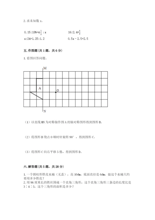 北师大版六年级下册数学期末测试卷及答案【精品】.docx