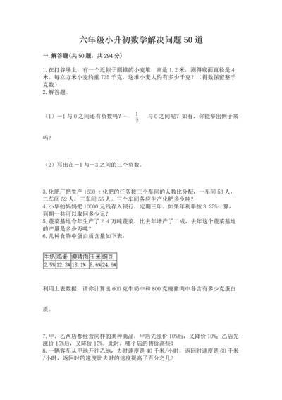 六年级小升初数学解决问题50道及答案（典优）.docx