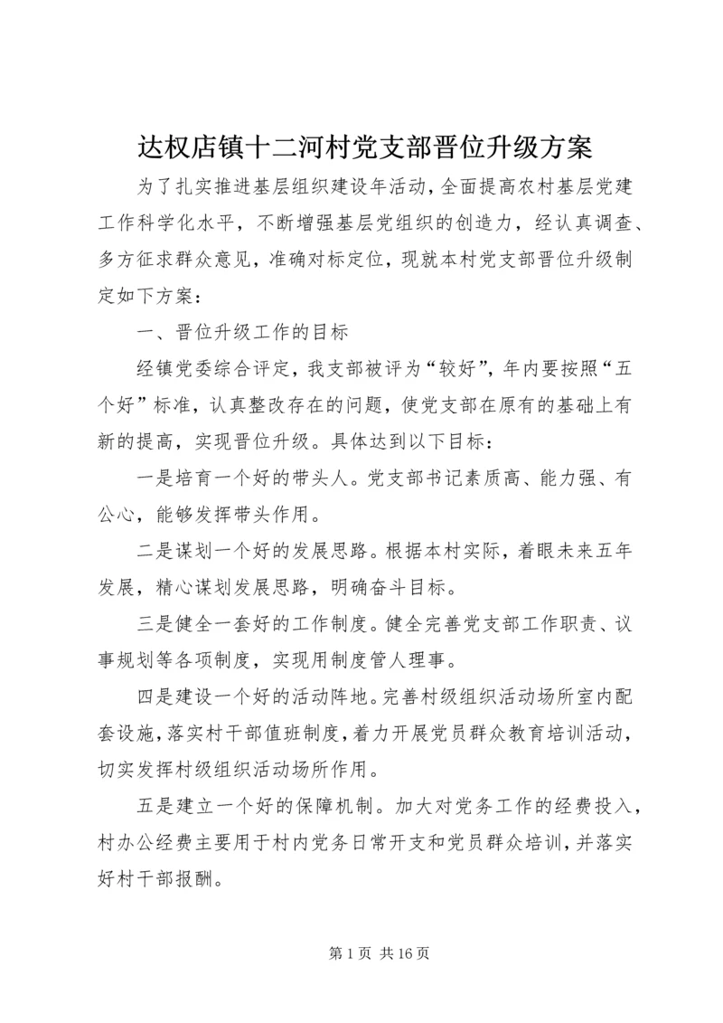 达权店镇十二河村党支部晋位升级方案.docx
