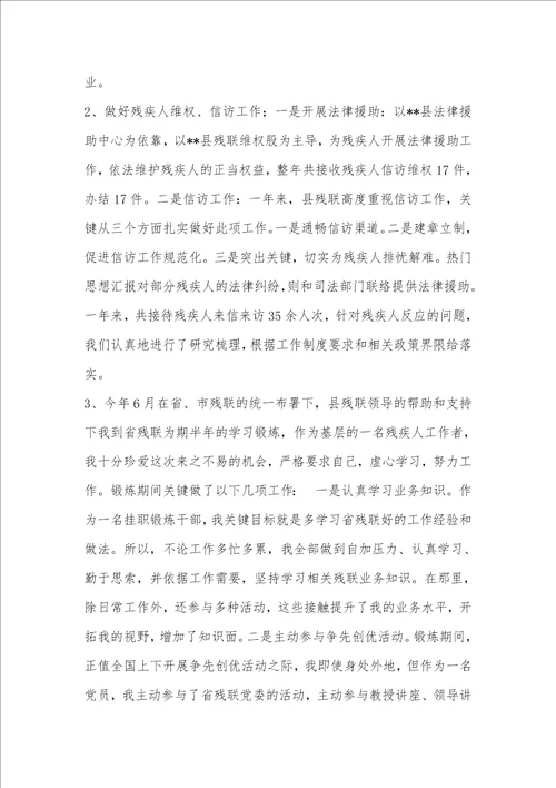 残联副理事长个人工作总结