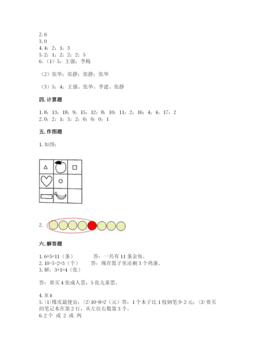 北师大版一年级上册数学期末测试卷及参考答案【典型题】.docx