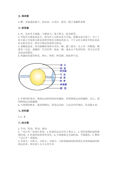 教科版三年级下册科学期末测试卷附参考答案（培优b卷）.docx