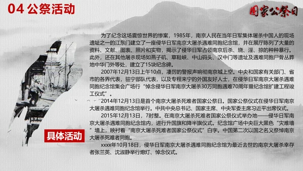 南京大屠杀国家公祭日教学宣传PPT课件