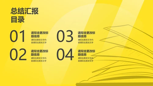 简约黄色读书分享主题PPT模板