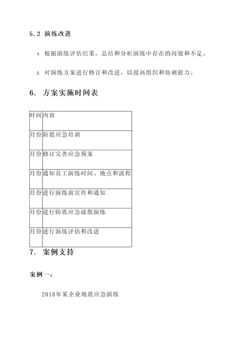 企业防震应急疏散演练方案