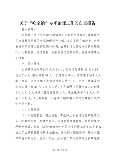 关于“吃空饷”专项治理工作的自查报告.docx