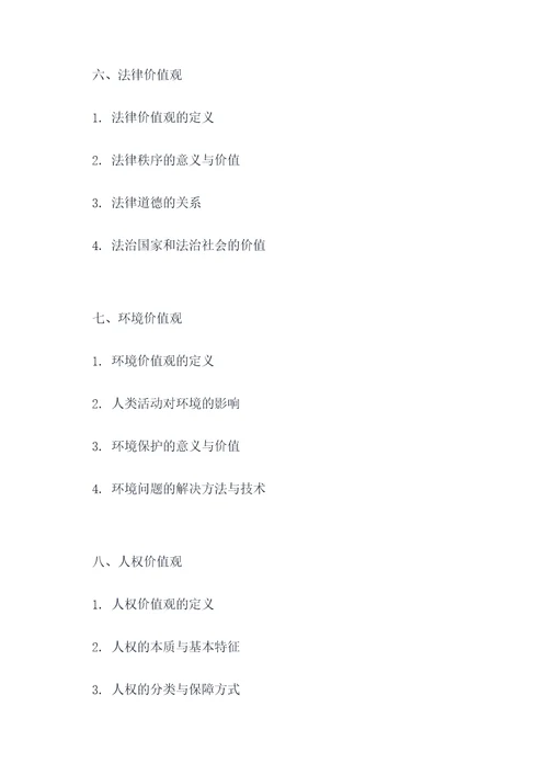 价值观政治知识点