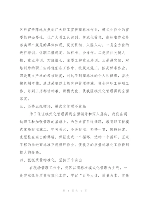 模式化管理现场会汇报材料.docx