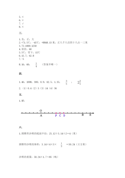 小学毕业班数学检测卷精品【考点梳理】.docx