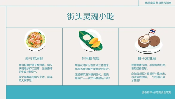 粗线条插画风泰国旅游攻略