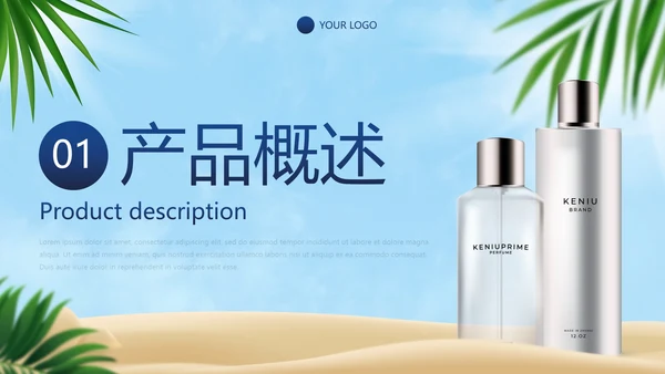高级立体夏季产品介绍手册PPT模板