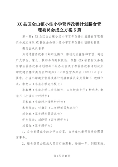 XX县区金山镇小洼小学营养改善计划膳食管理委员会成立方案5篇_1.docx