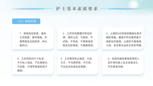 科技风蓝色护士行为规范护士职业道德护理学培训PPT课件