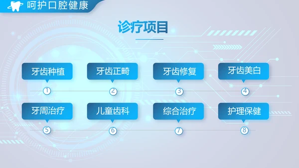 蓝色牙科口腔工作总结动态PPT模板