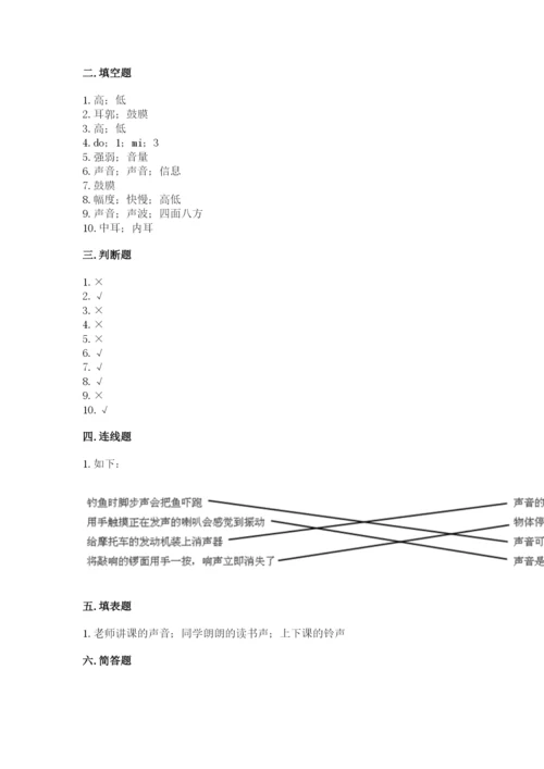 教科版科学四年级上册第一单元声音测试卷精品（考试直接用）.docx