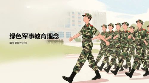 绿色卡通军事风PPT模板
