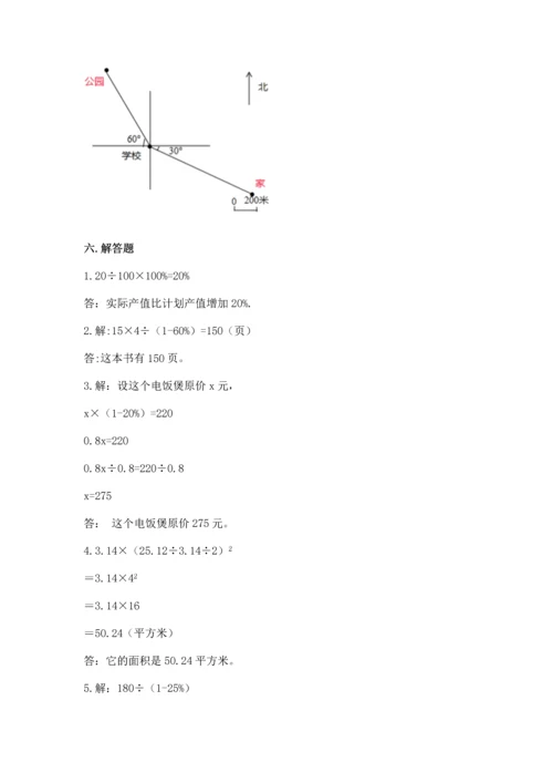 人教版六年级上册数学期末测试卷附答案（完整版）.docx