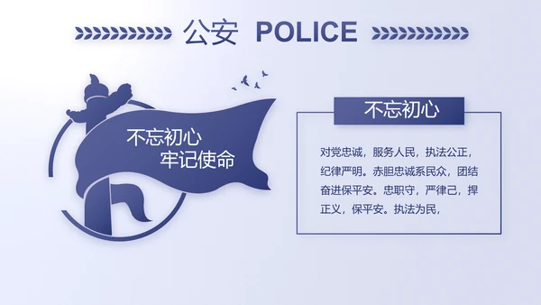 蓝色民警警察公安工作计划动态PPT