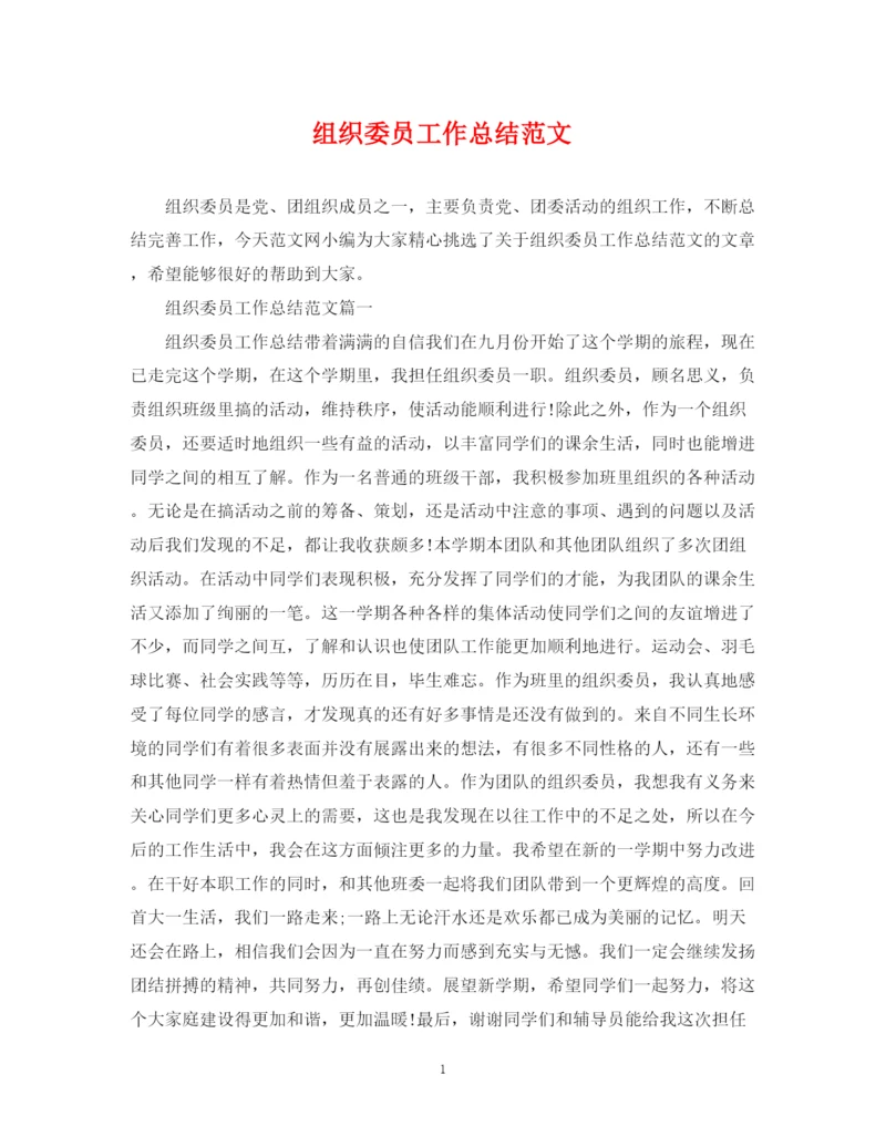 精编之组织委员工作总结范文.docx