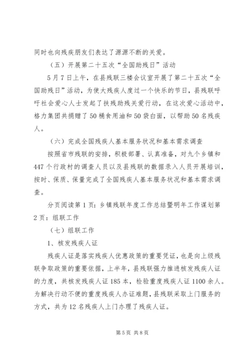 乡镇残联年度工作总结暨明年工作谋划.docx