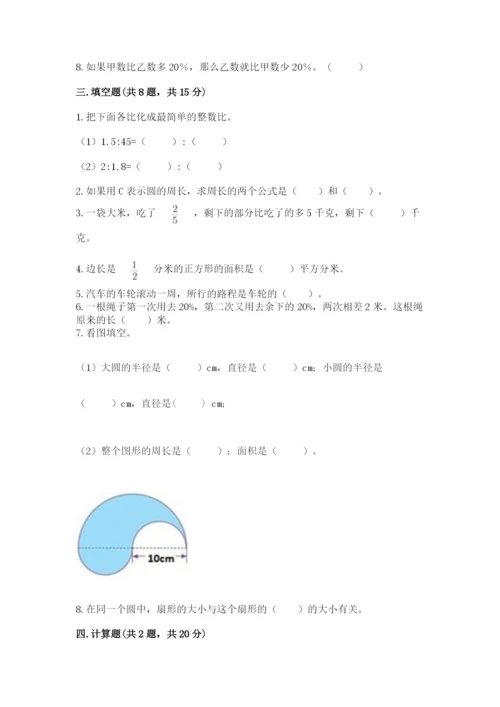 小学数学六年级上册期末测试卷及答案【名校卷】.docx