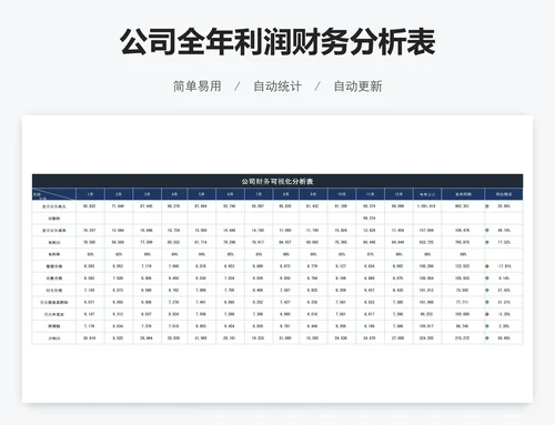 公司全年利润财务分析表