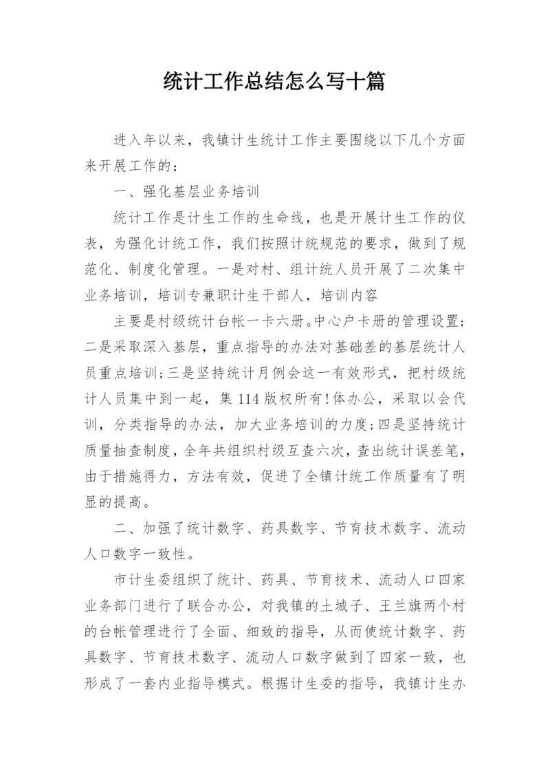 统计工作总结怎么写十篇.docx